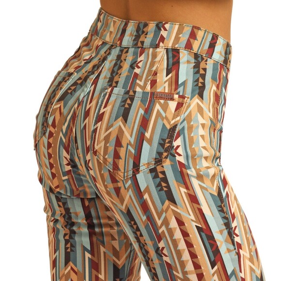 ROCK&ROLL DENIM Bargain Button Bell High Rise‎ Extra Stretch Pants Size 33x32 - Picture 4 of 12